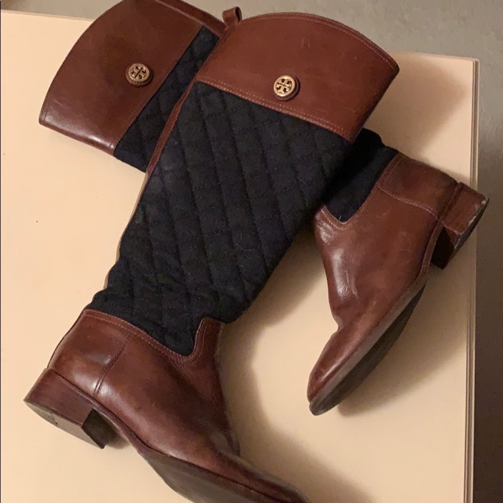Tory Burch Quilted Riding Boots 7.5